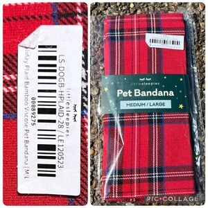NWT Holiday Plaid Pet Bandana Size M/L